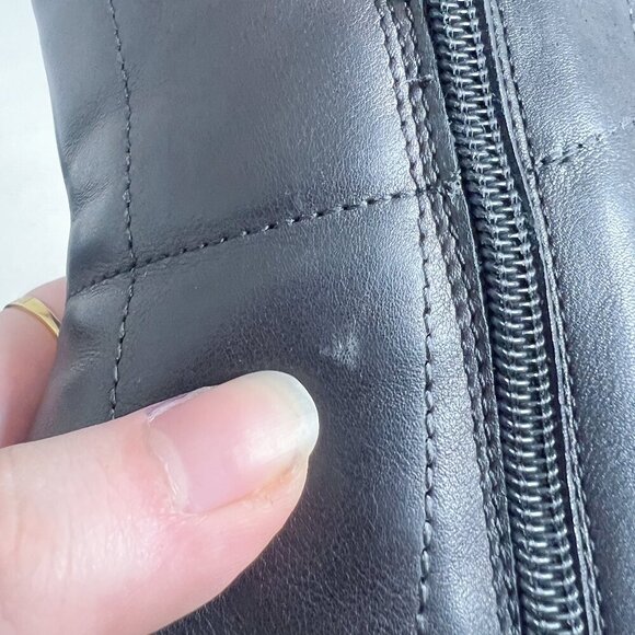 Sesto Meucci y2k Vintage Black Leather Square Toe Booties Quilted Boots Size 8.5 - Picture 9 of 9